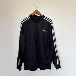Adidas Men's Black and White Track Jacket